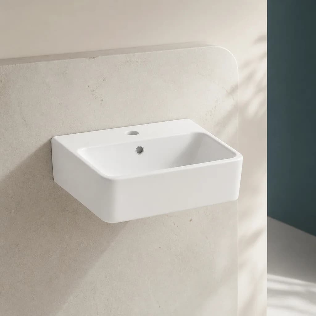 Representative studio image of a compact wall-hung basin
